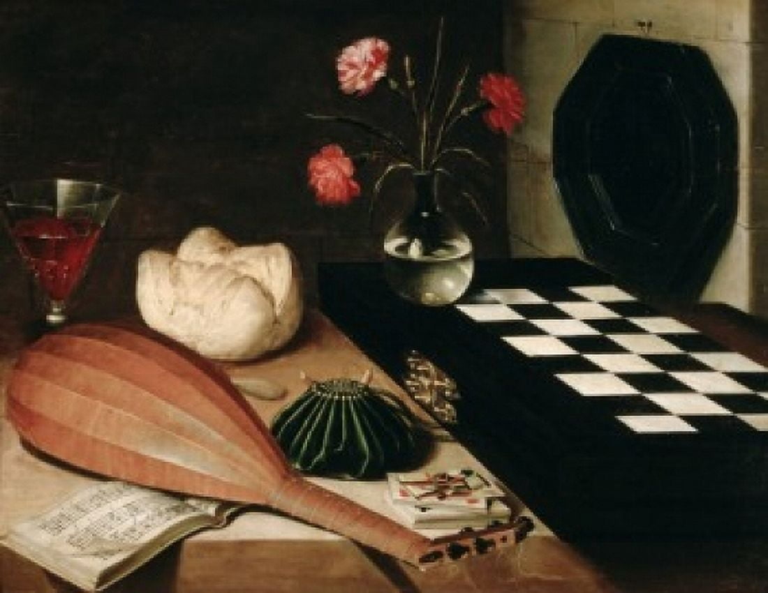 Posterazzi Still Life with a Chess-Board   (Nature morte a lechiquier)  Lubin Baugin (1610-1663French)  Musee du Louvre Paris Canvas Art - Lubin Baugin (24 x 36)