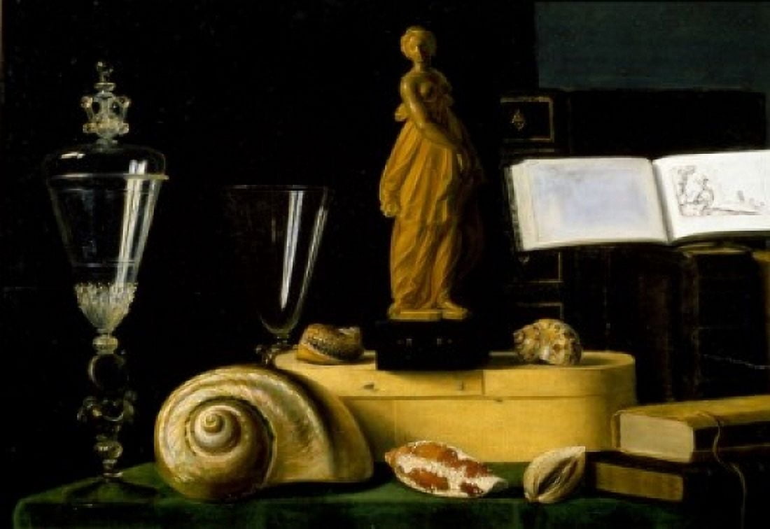 Posterazzi Still Life With Statuette and Shells by Sebastian Stosskopf 1597-1657 France Paris Musee du Louvre Canvas Art - Sebastian Stosskopf (24 x 36)