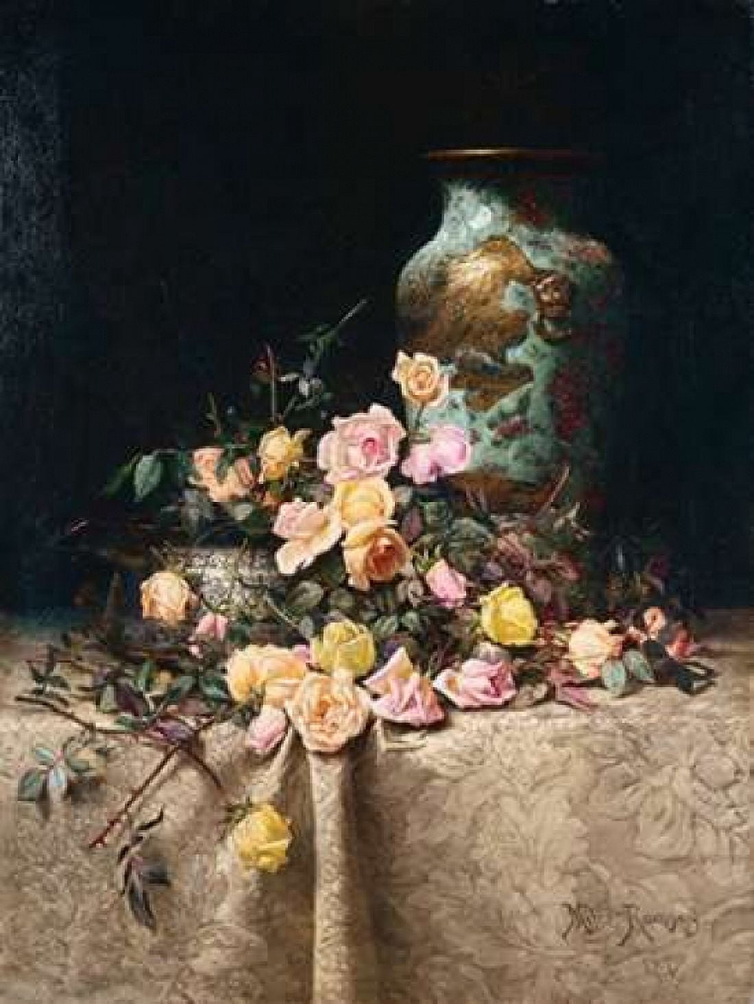 Posterazzi Still Life with Roses Canvas Art - Milne Ramsey (22 x 28)