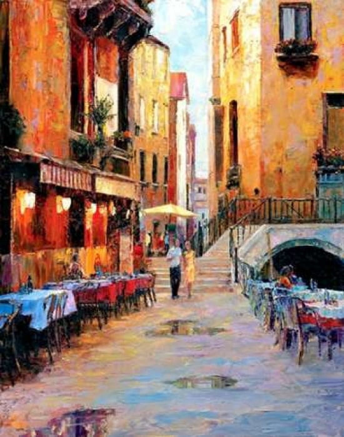 Posterazzi Street Caf?? after Rain Canvas Art - Haixia Liu (22 x 28)
