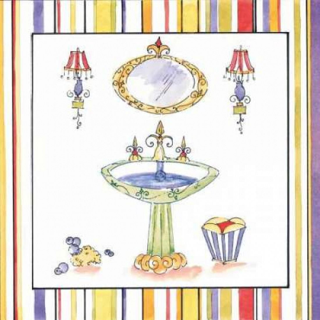 Posterazzi Striped Bath IV Canvas Art - Liz Jardine (24 x 24)