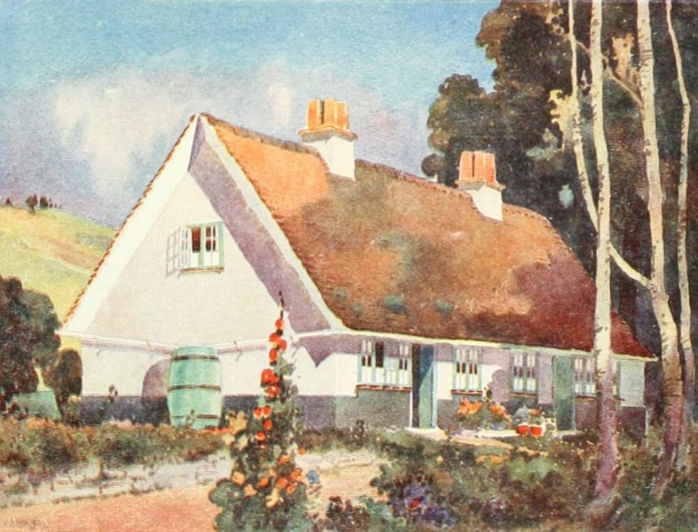 Posterazzi Studio 68 1916 Chelmsford rural cottage Canvas Art - Arnold Mitchell (24 x 36)