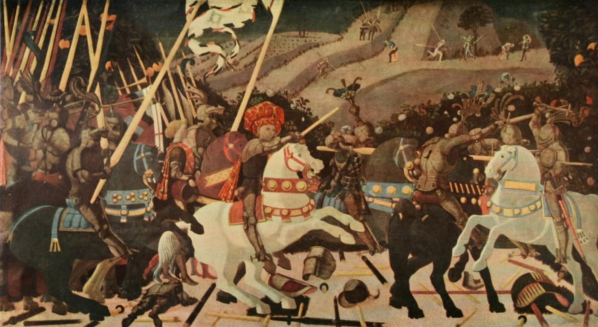 Posterazzi Studio 84 1922 The Battle of San Romano c1455 Canvas Art - Paolo Uccello (24 x 36)