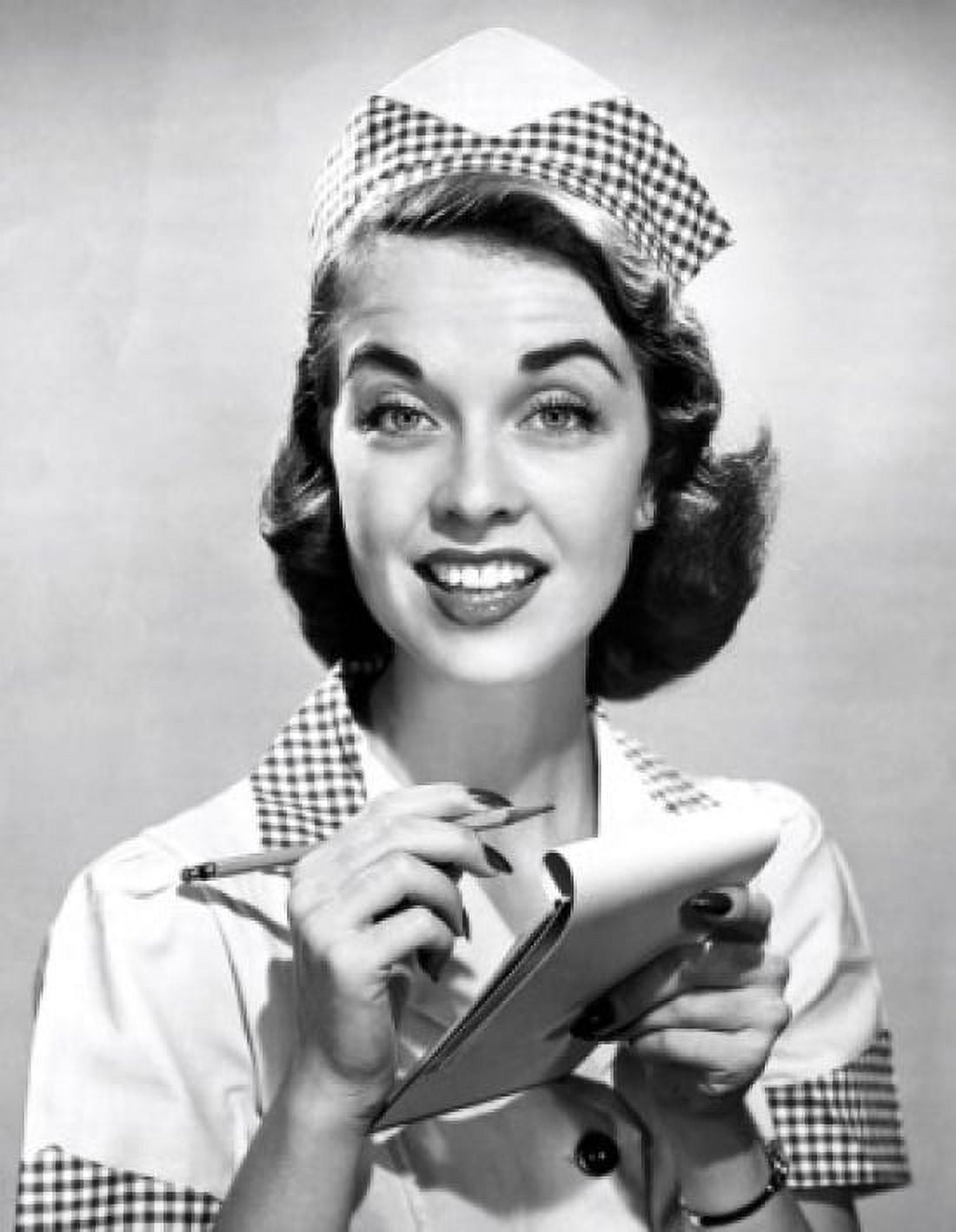 Posterazzi Studio portrait of waitress taking food order Canvas Art - (24 x 36)