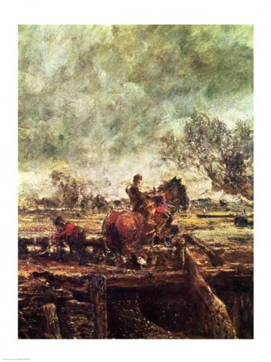 Posterazzi Study for The Leaping Horse Canvas Art - John Constable (24 x 36)