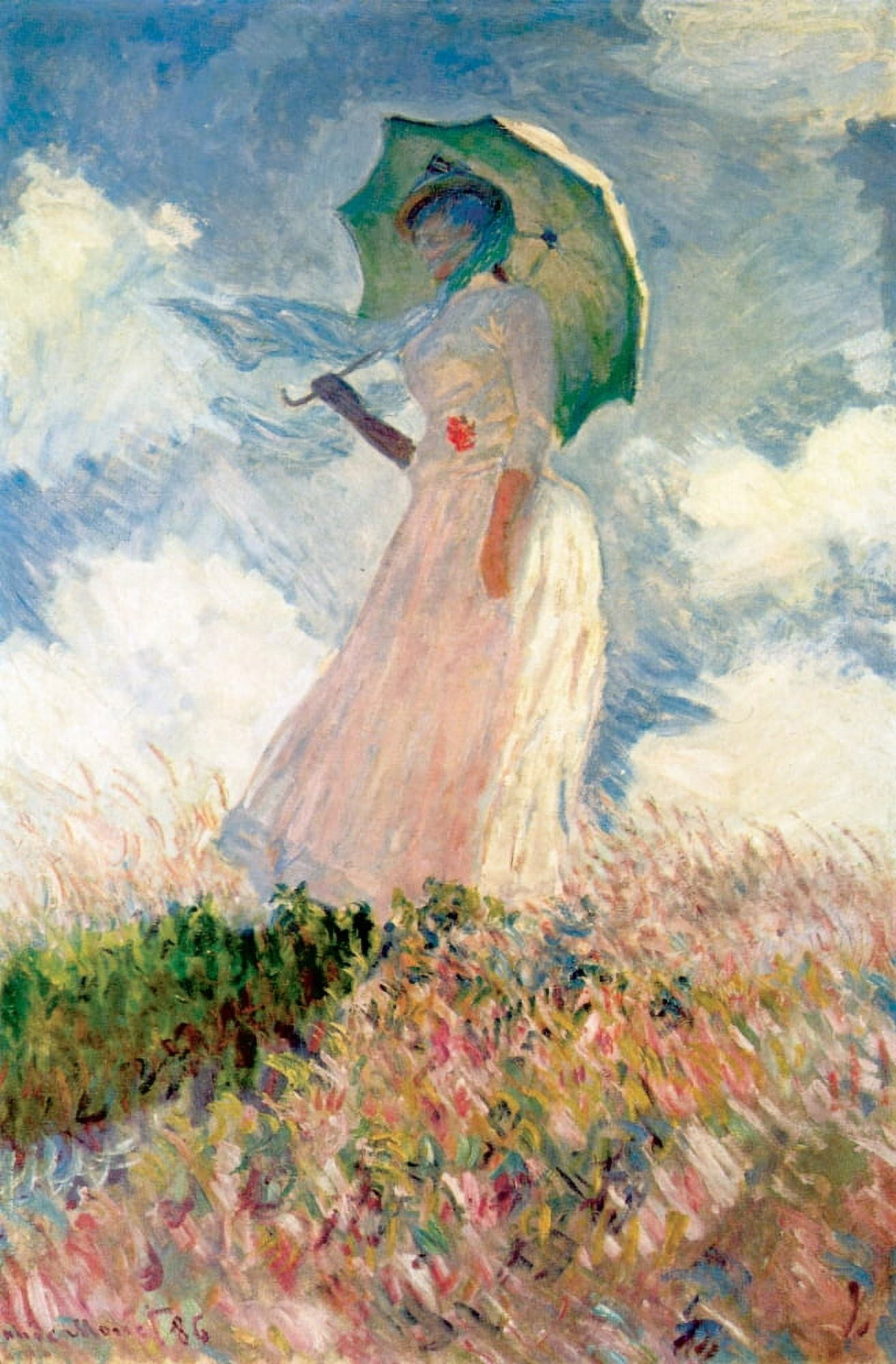 Posterazzi Study of a figure outdoors Canvas Art - Claude Monet (24 x 36)