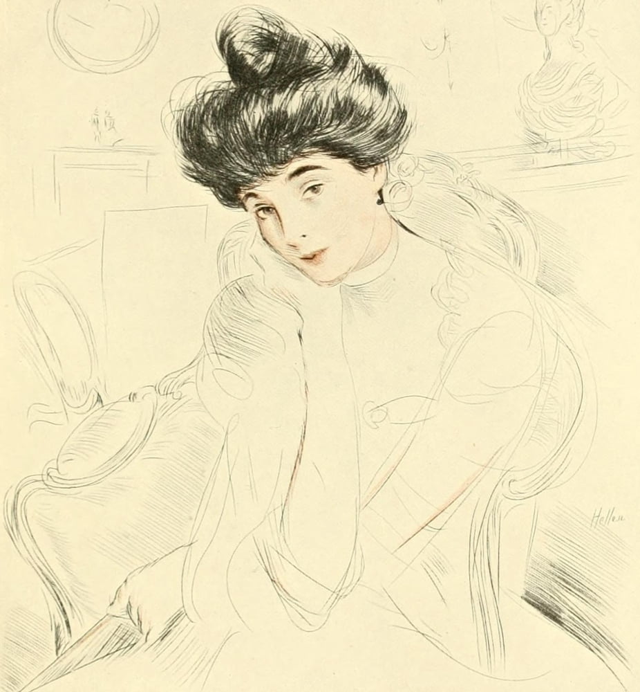 Posterazzi Study of a woman 2 Canvas Art - Paul Csar Helleu (24 x 36)