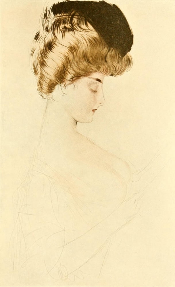 Posterazzi Study of a woman 4 Canvas Art - Paul Csar Helleu (24 x 36)