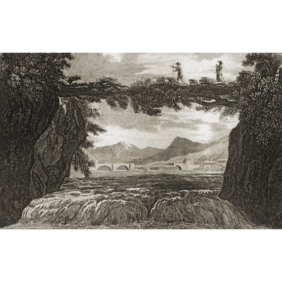 Posterazzi Subterranean Disappearance of The Rhone, Near Geneva Engraved by Hay After Craig From The Book The Gallery of Nature & Art Volume II Published London C.1823 Poster Print, 19 x 12
