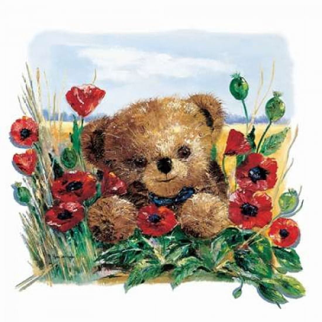 Posterazzi Summer Bear Canvas Art - Rian Withaar (24 x 24)