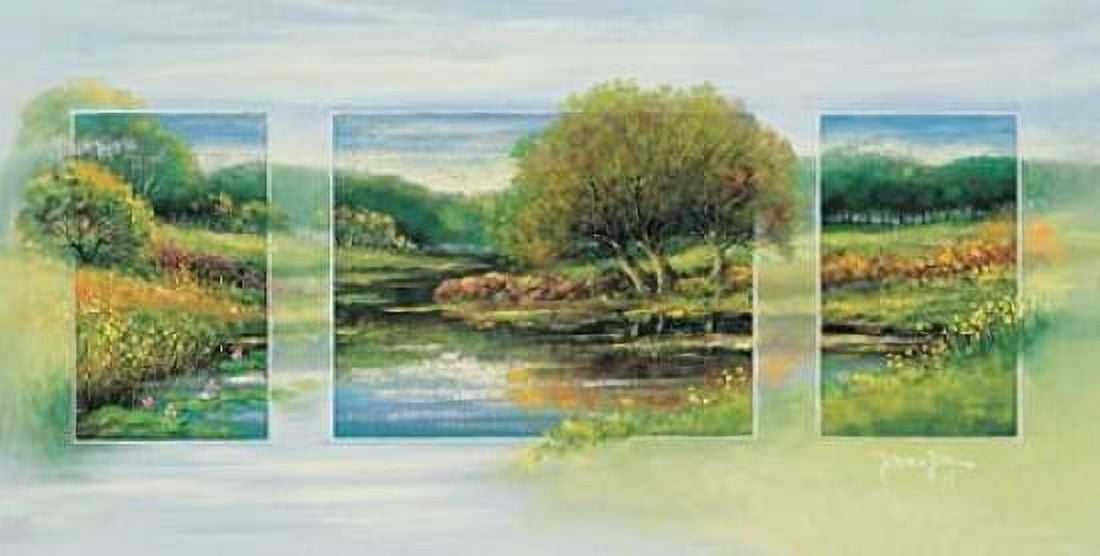 Posterazzi Summer triptychon Canvas Art - Johan de Jong (24 x 48)