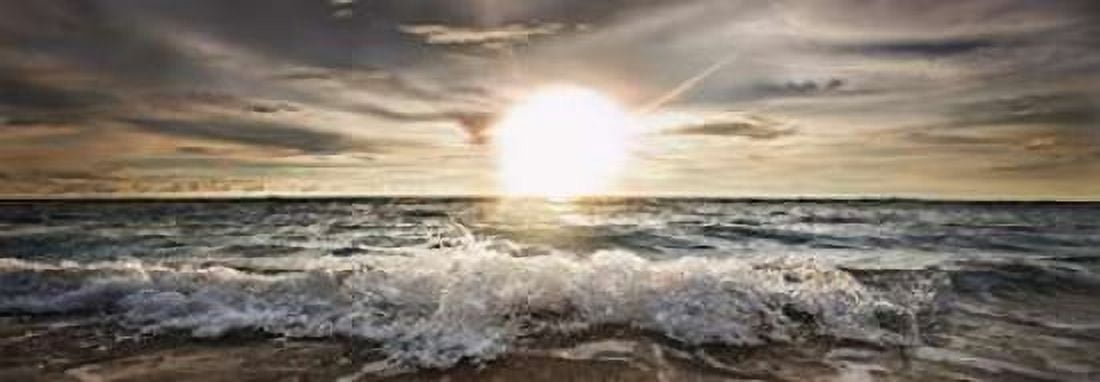 Posterazzi Sun shining over rocky waves Canvas Art - Niels Busch (24 x 48)
