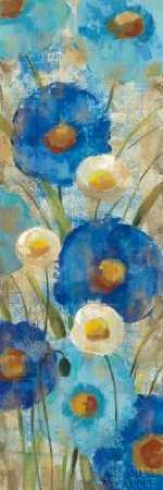 Posterazzi Sunkissed Blue and White Flowers II Canvas Art - Silvia Vassileva (12 x 36)