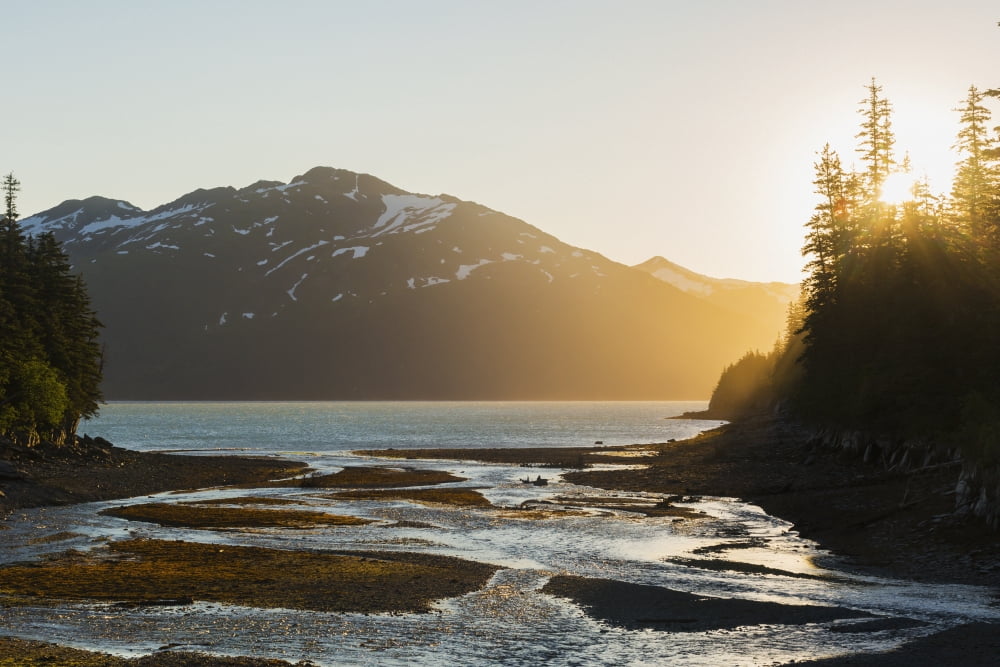 Posterazzi Sunrise in Western Prince William Sound Whittier Alaska United States of America Canvas Art - Michael DeYoung Design Pics (38 x 24)