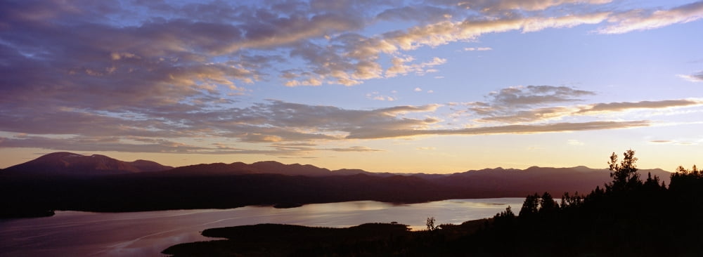 Posterazzi Sunset Over Teslin Lake Yukon Canvas Art - Robert Postma Design Pics (44 x 15)