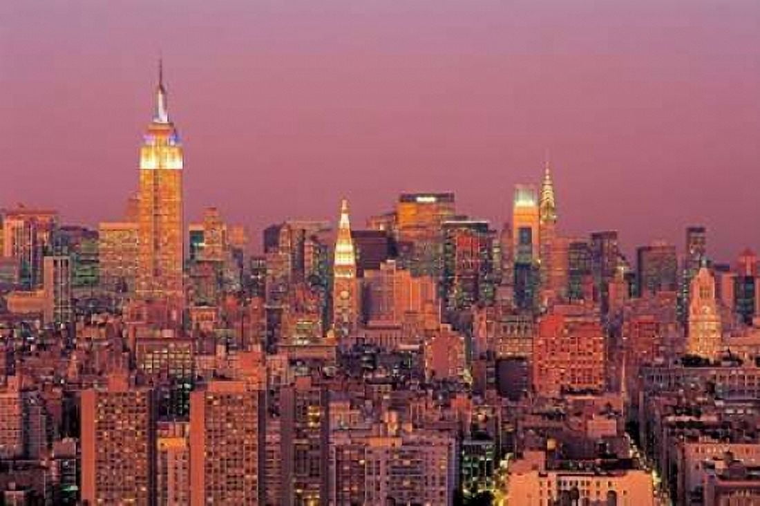 Posterazzi Sunset over Manhattan Canvas Art - Richard Berenholtz (20 x 28)