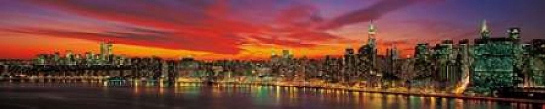 Posterazzi Sunset over New York Canvas Art - Richard Berenholtz (12 x 36)