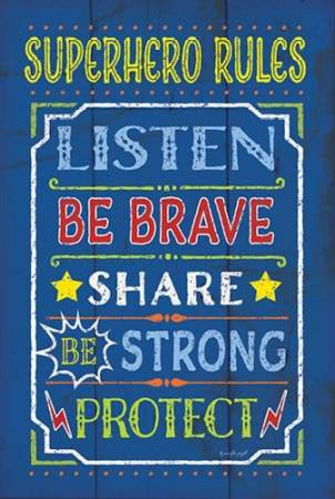 Posterazzi Superhero Rules Canvas Art - Jennifer Pugh (24 x 36)