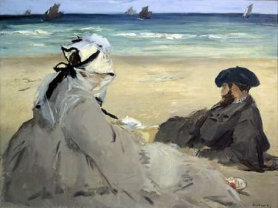 Posterazzi Sur la plage Canvas Art - Edouard Manet (22 x 28)