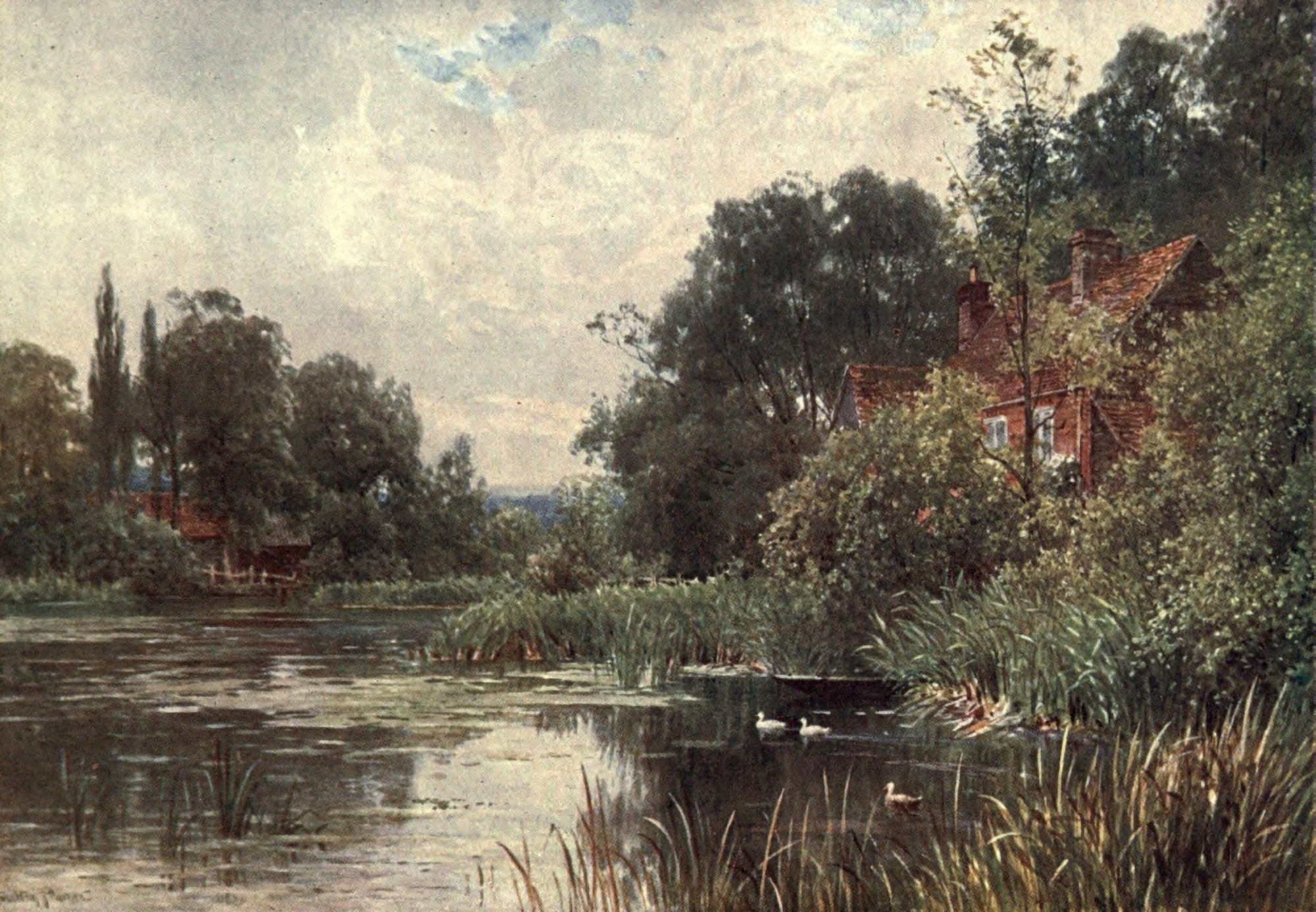 Posterazzi Surrey 1906 Flanchford Mill Canvas Art - Harold Sutton Palmer (24 x 36)