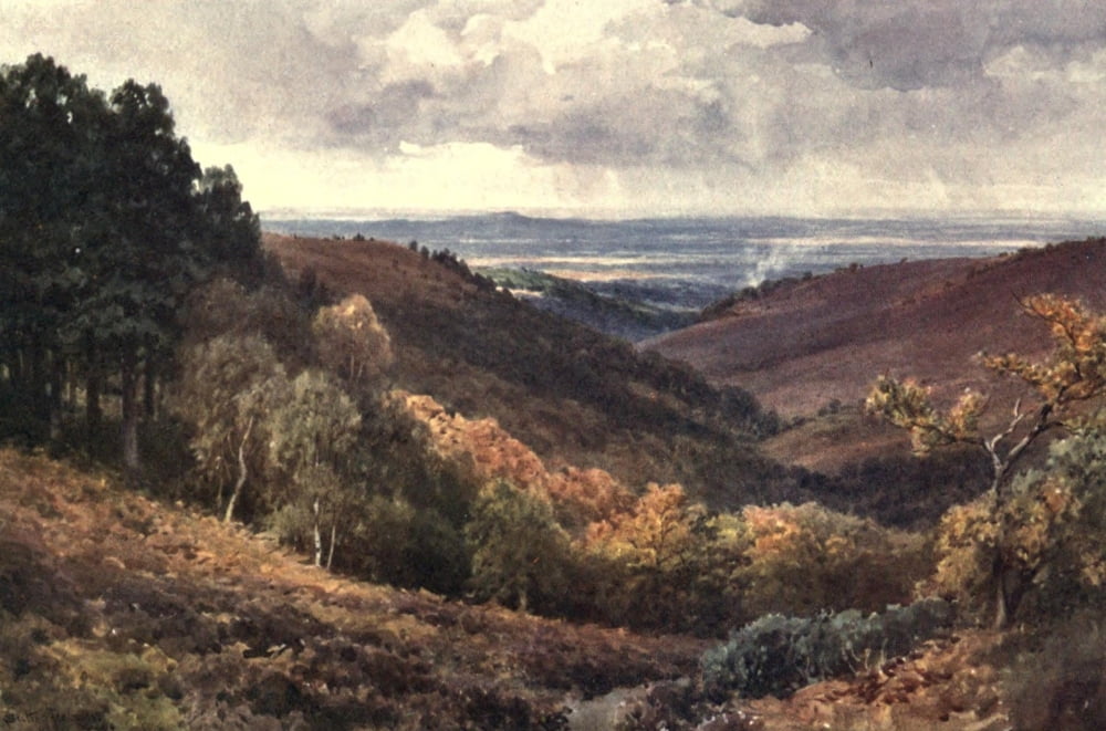 Posterazzi Surrey 1906 Hindhead The Punchbowl looking North Canvas Art - Harold Sutton Palmer (24 x 36)