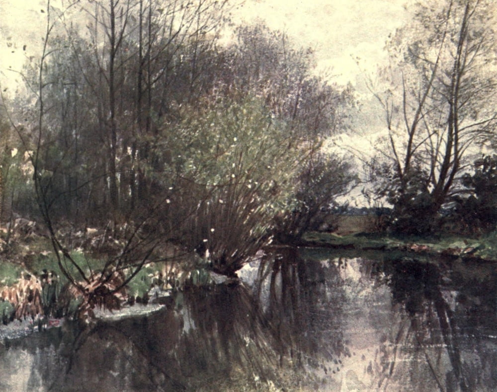 Posterazzi Surrey 1906 Mill stream Ockham Canvas Art - Harold Sutton Palmer (24 x 36)
