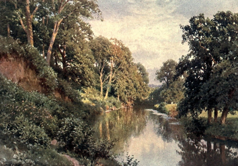 Posterazzi Surrey 1906 River Mole near Dorking Canvas Art - Harold Sutton Palmer (24 x 36)