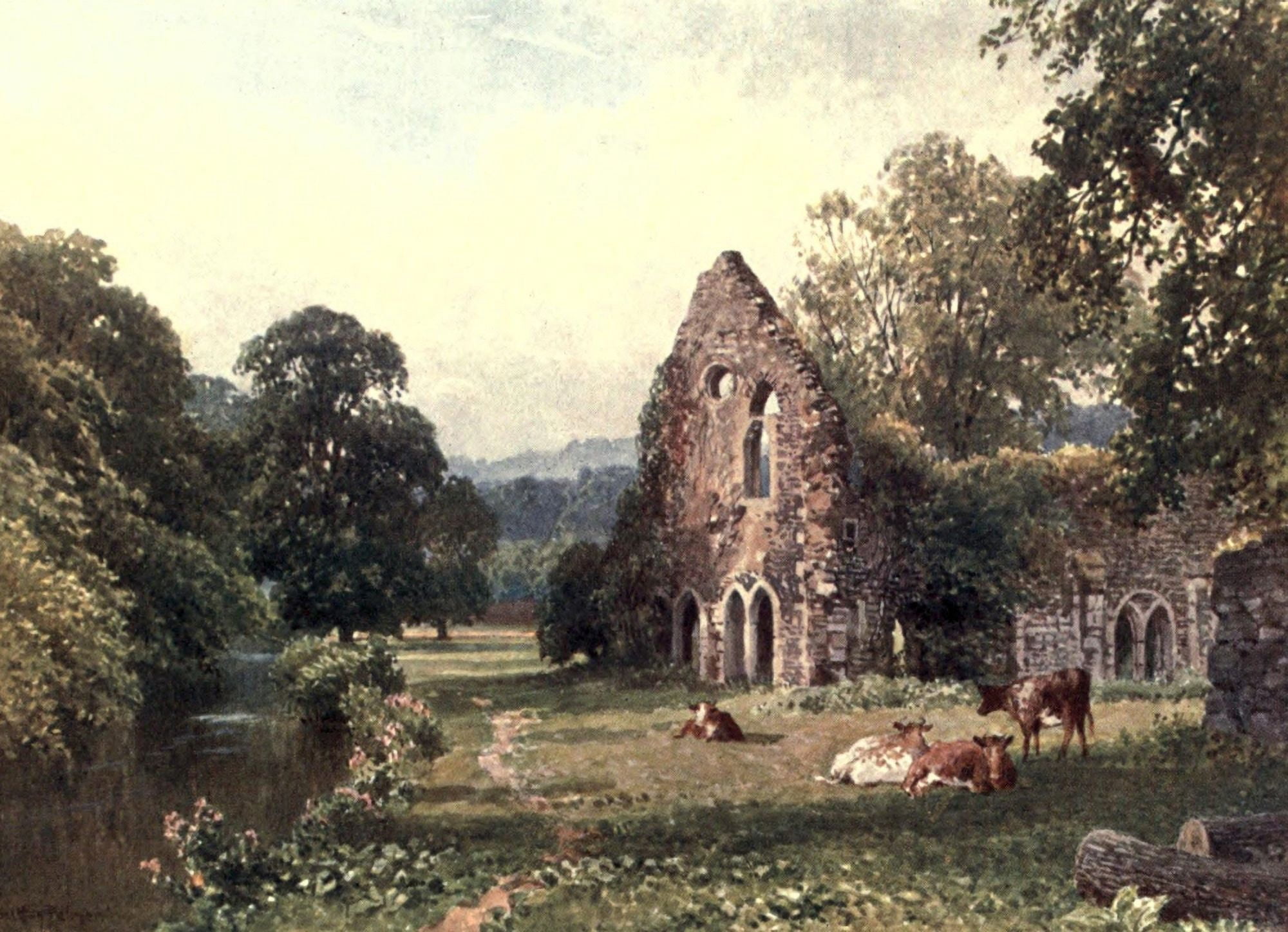 Posterazzi Surrey 1906 Waverley Abbey near Farnham Canvas Art - Harold Sutton Palmer (24 x 36)