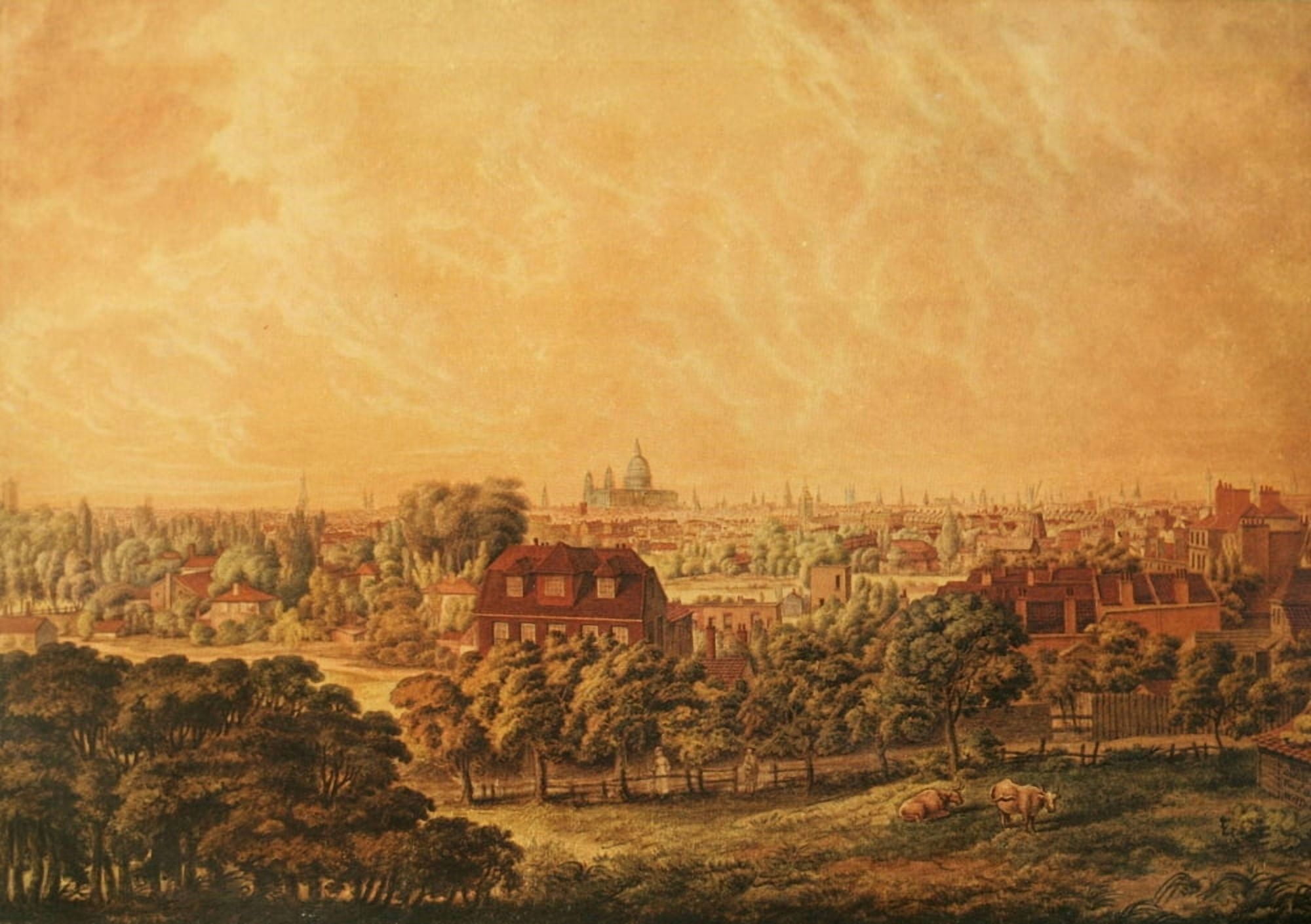Posterazzi Survey of London 1951 London from Lambeth Marsh 1804 Canvas Art - Unknown (24 x 36)
