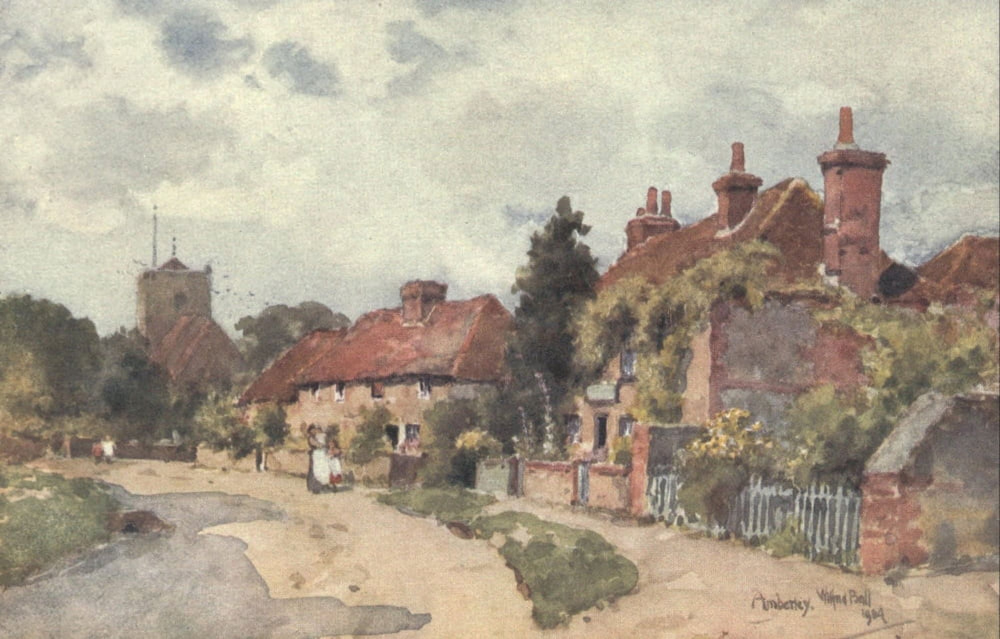Posterazzi Sussex 1906 Amberley Church Canvas Art - Wilfrid Ball (24 x 36)
