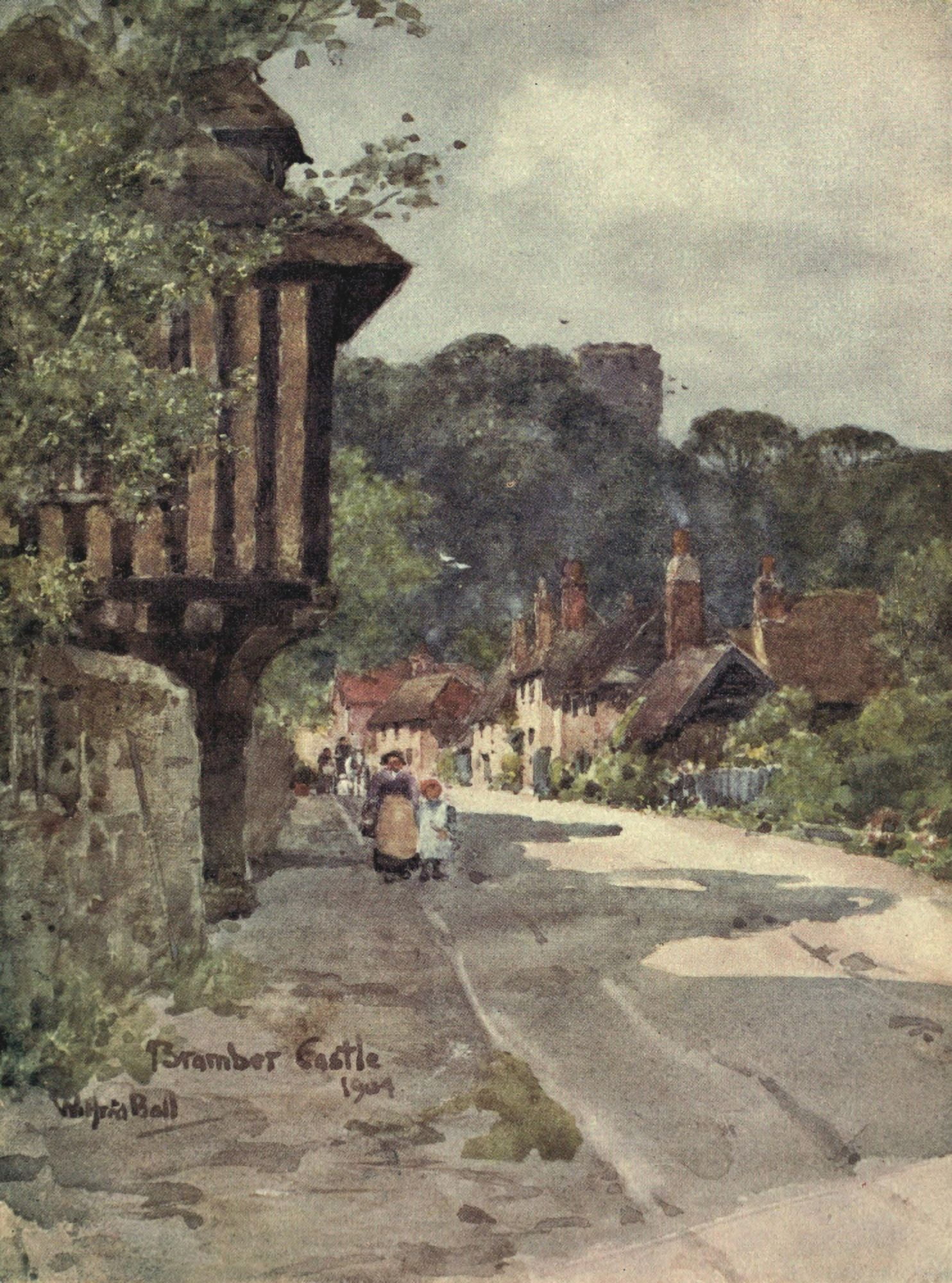 Posterazzi Sussex 1906 Bramber Castle Canvas Art - Wilfrid Ball (24 x 36)