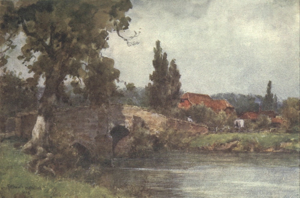 Posterazzi Sussex 1906 Fittleworth Bridge Canvas Art - Wilfrid Ball (24 x 36)