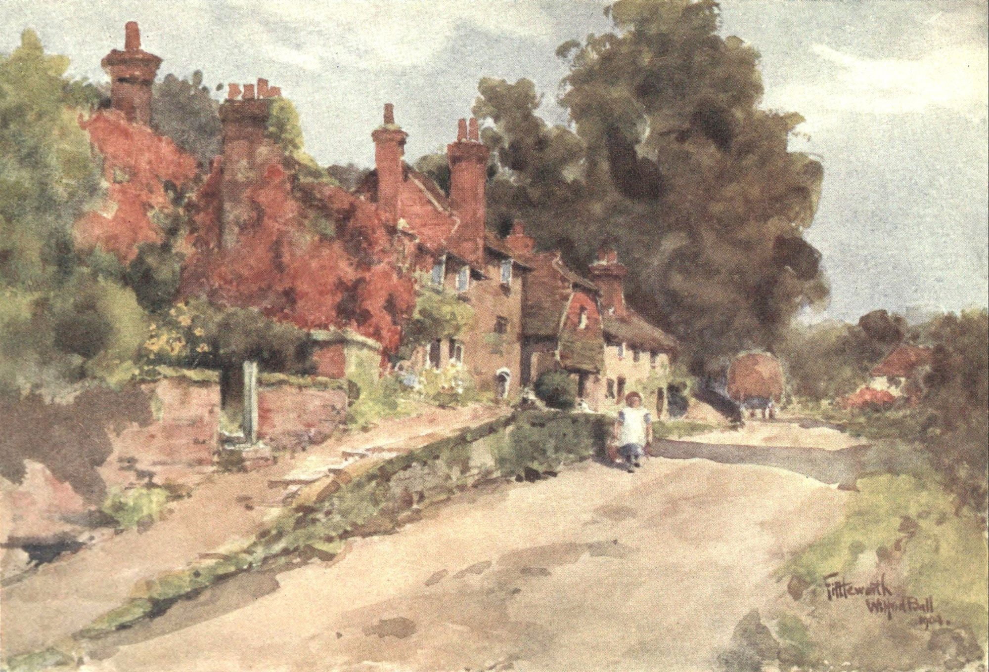 Posterazzi Sussex 1906 Fittleworth Village Canvas Art - Wilfrid Ball (24 x 36)