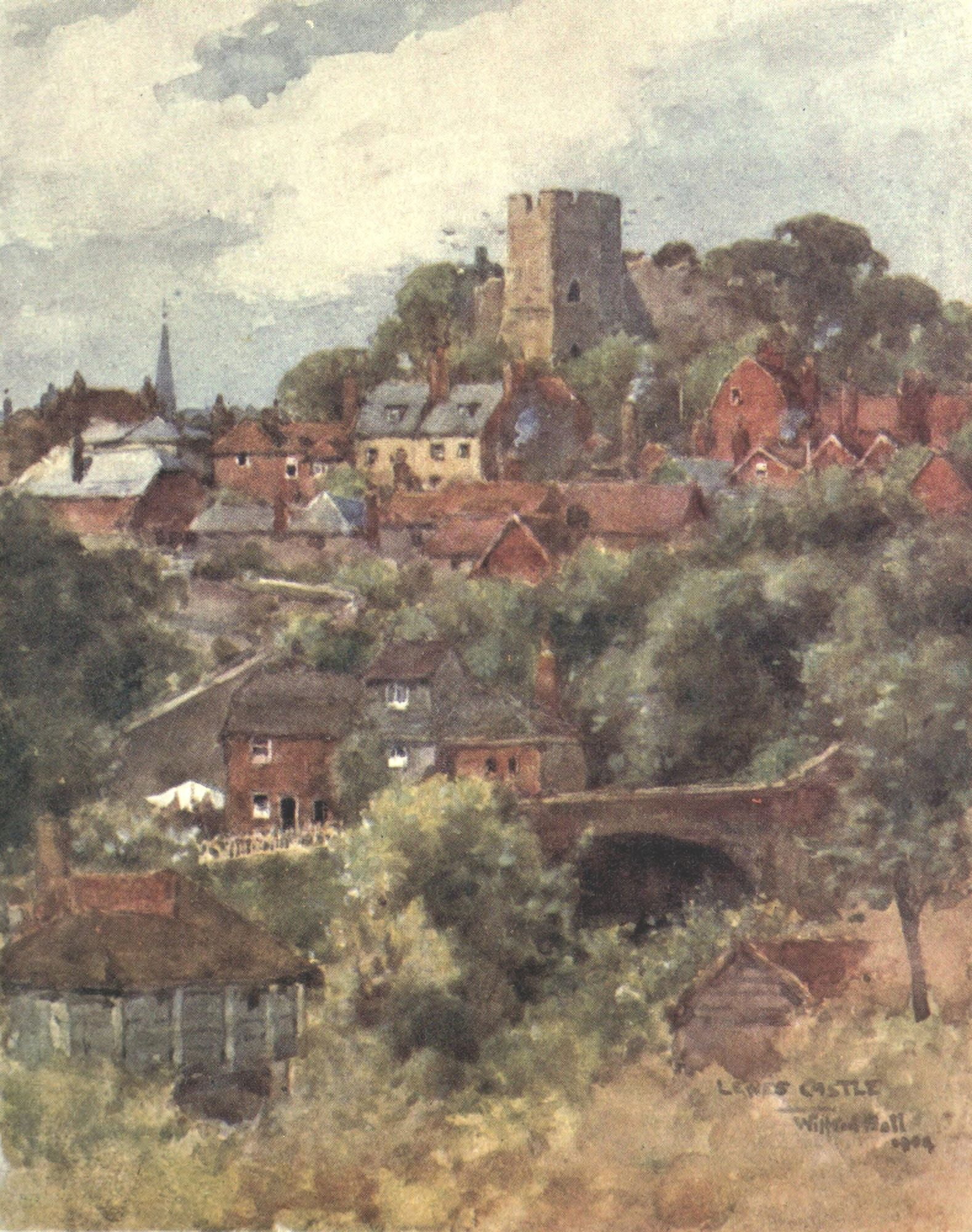 Posterazzi Sussex 1906 Lewes Castle Canvas Art - Wilfrid Ball (24 x 36)