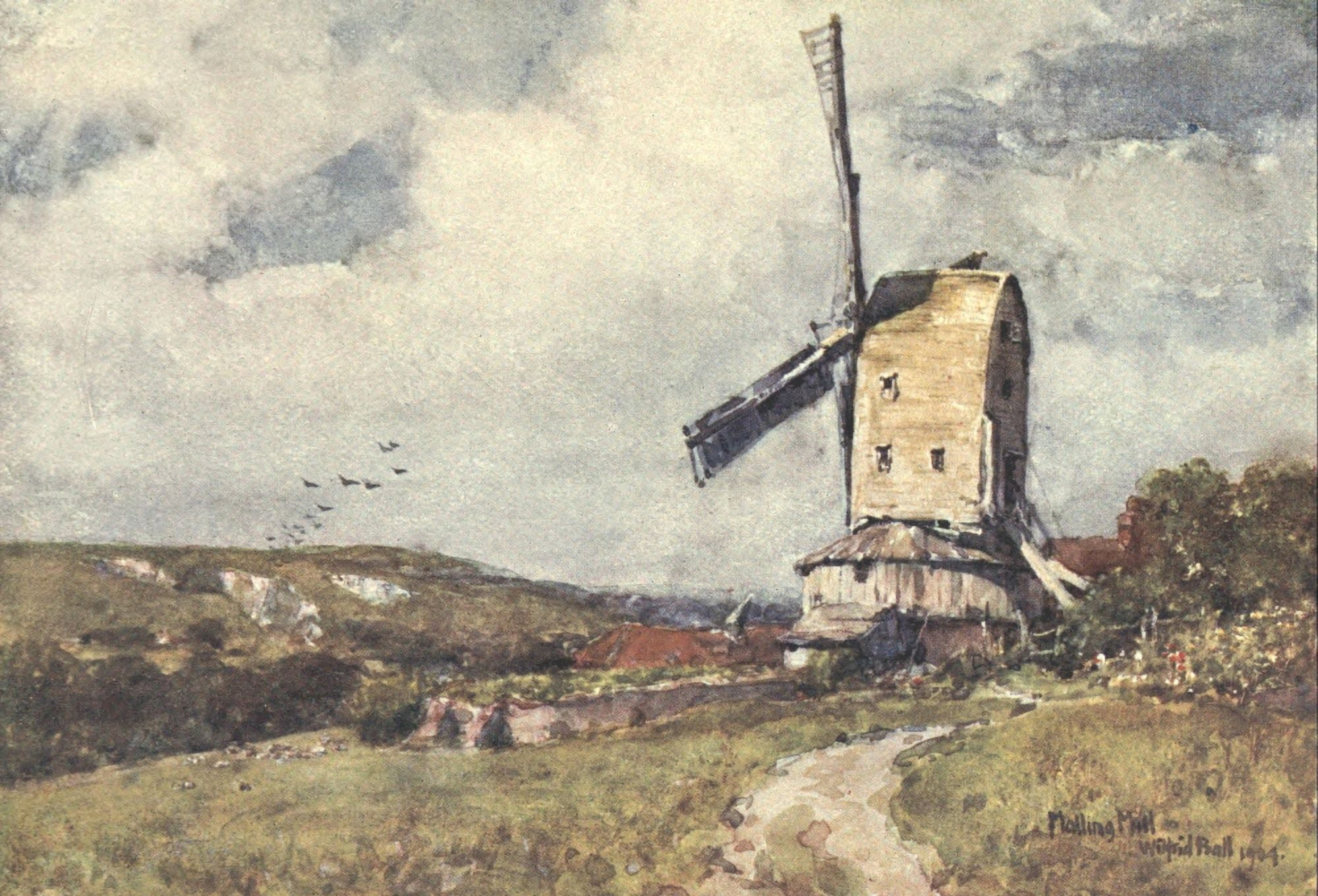 Posterazzi Sussex 1906 Malling Mill Canvas Art - Wilfrid Ball (24 x 36)
