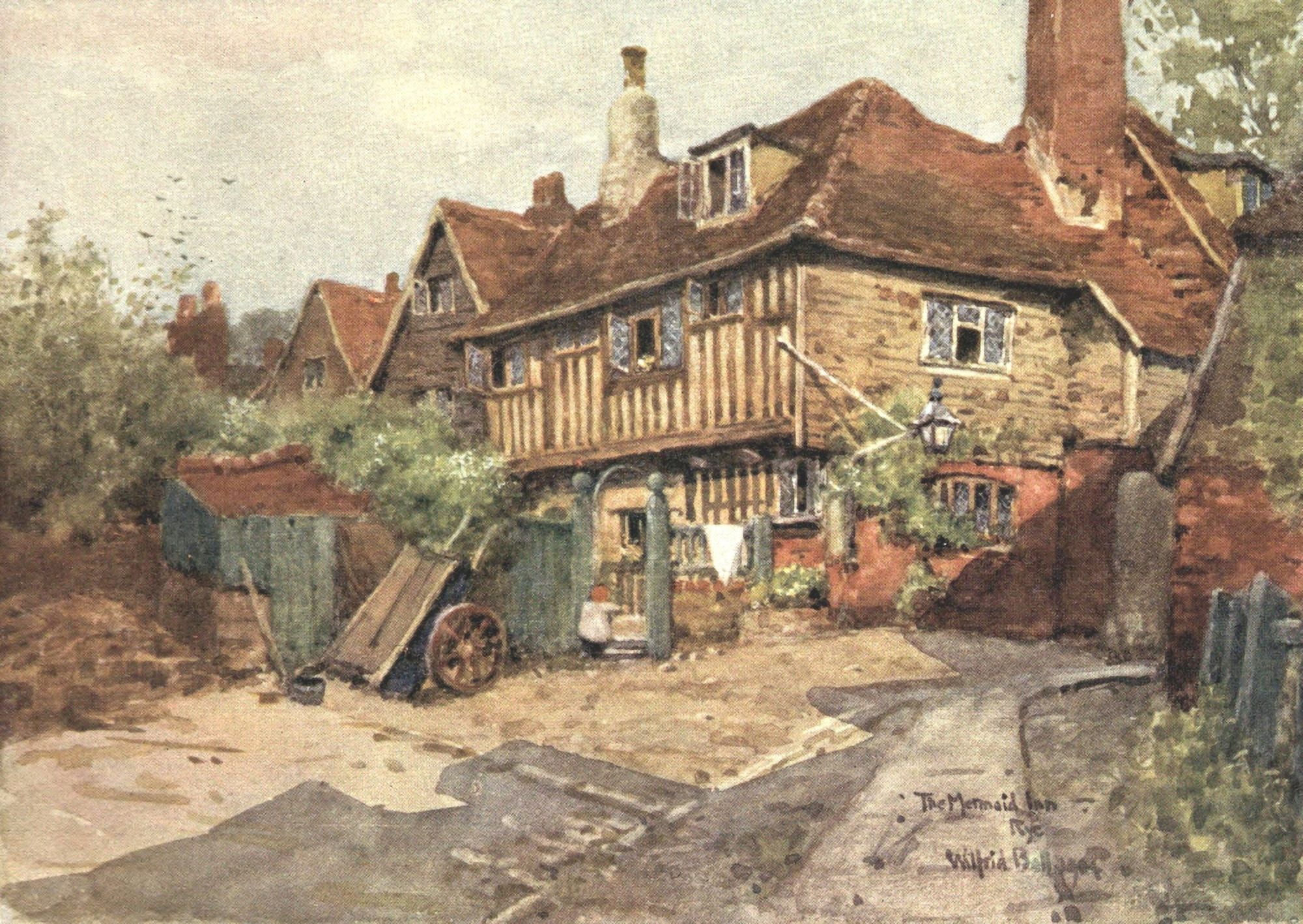 Posterazzi Sussex 1906 Mermaid Inn Rye Canvas Art - Wilfrid Ball (24 x 36)