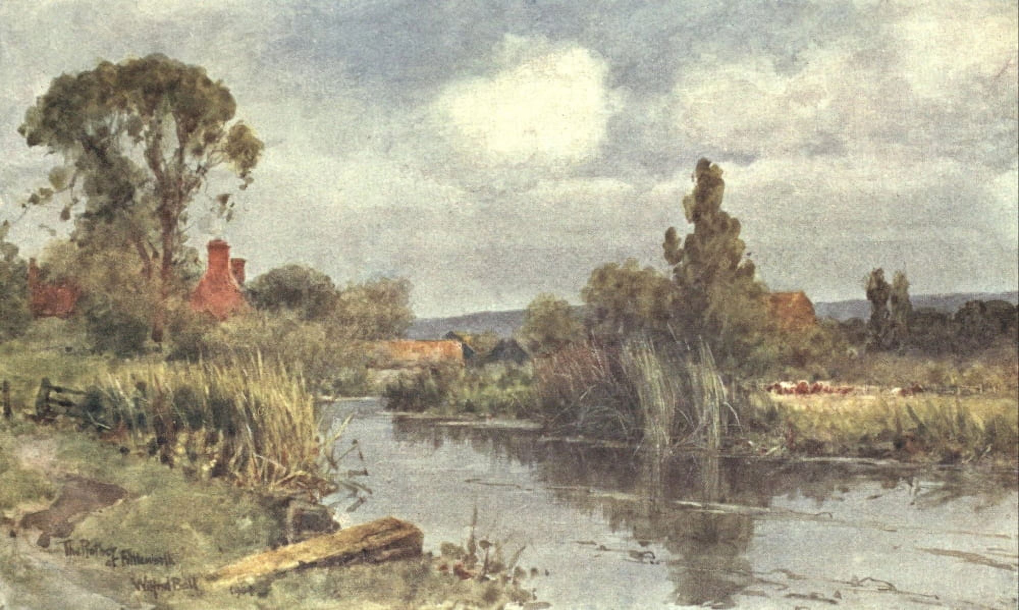 Posterazzi Sussex 1906 Rother at Fittleworth Canvas Art - Wilfrid Ball (24 x 36)