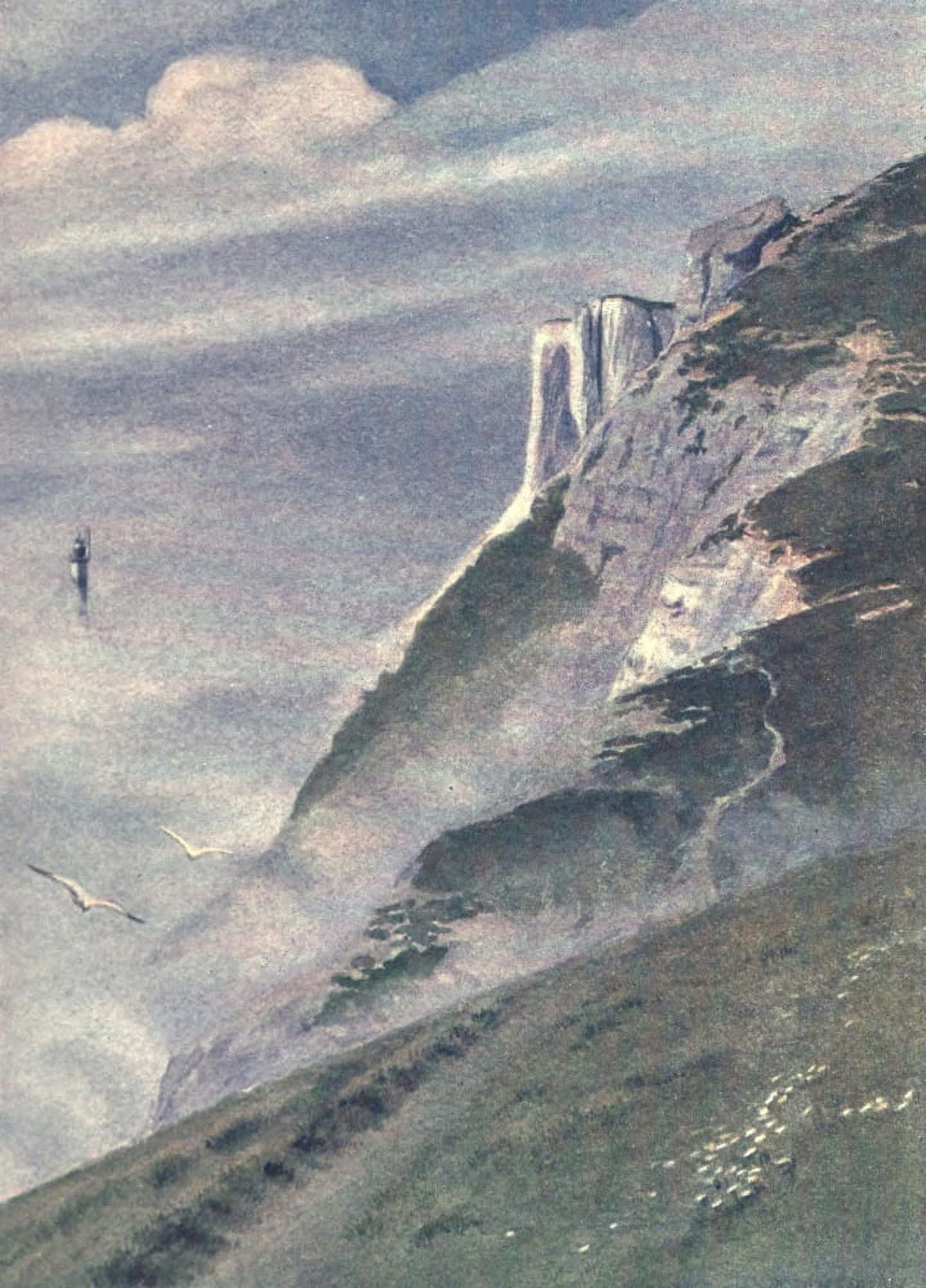 Posterazzi Sussex Coast 1912 Beachy Head Canvas Art - Edith B Hannah (24 x 36)