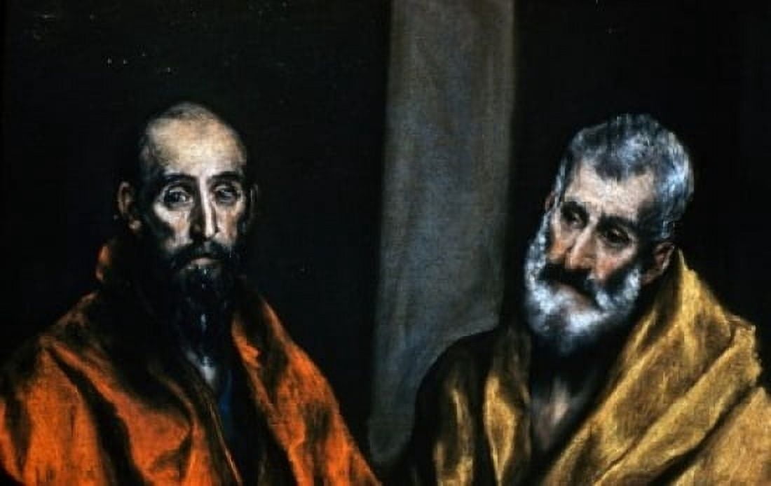 Posterazzi Sweden Stockholm Stockholm City Museum Saints Peter and Paul by El Greco (1541-1614) Canvas Art - El Greco (24 x 36)