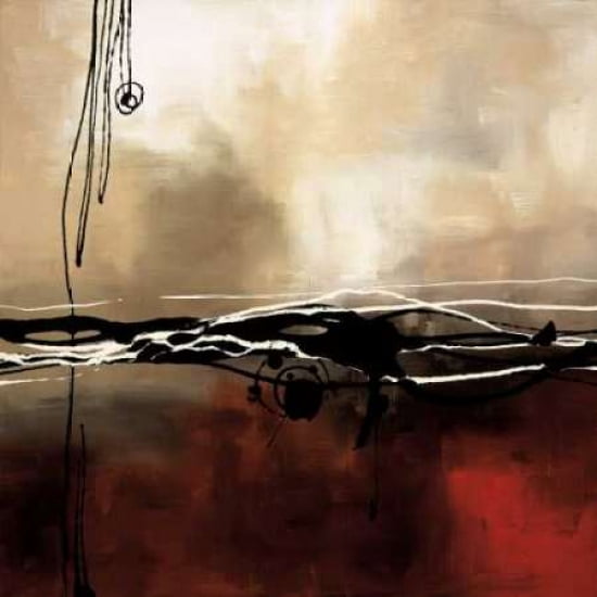 Posterazzi Symphony in Red and Khaki I Canvas Art - Laurie Maitland (24 x 24)