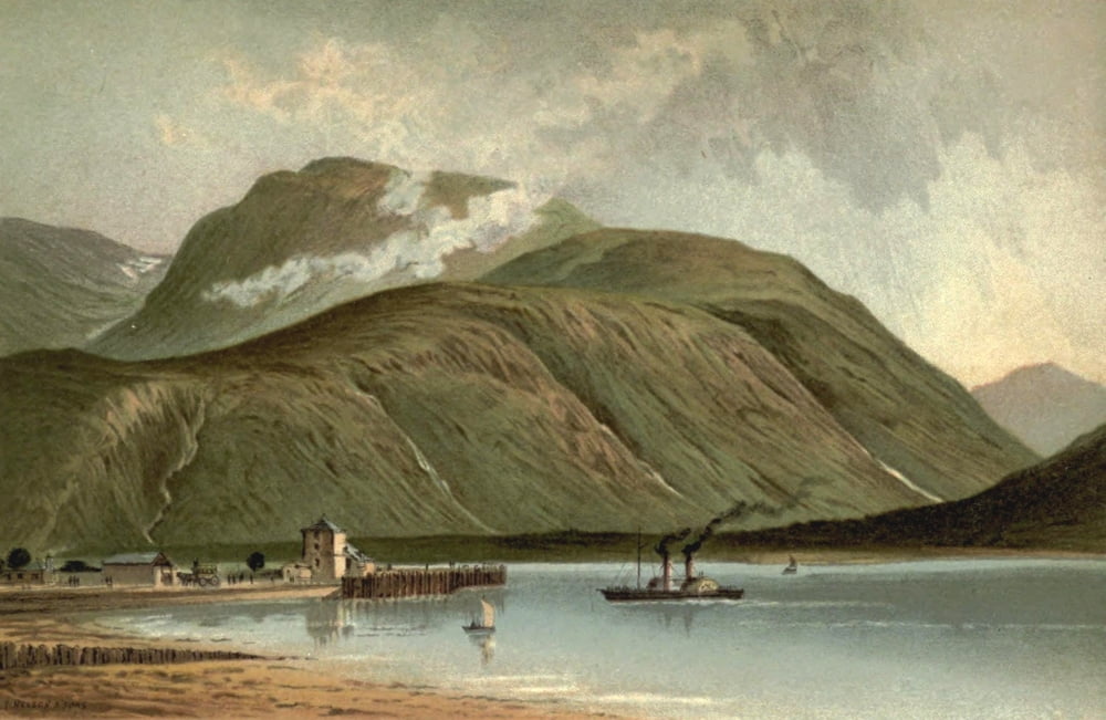 Posterazzi T Nelson & Sons Souvenir of Scotland 1897 Ben Nevis from Corpach Canvas Art - T Nelson & Sons (24 x 36)