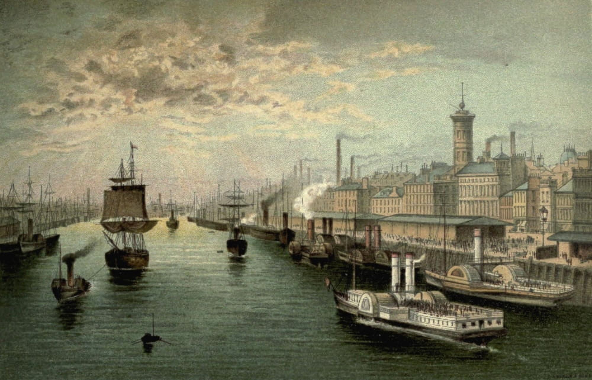 Posterazzi T Nelson & Sons Souvenir of Scotland 1897 Broomielaw Glasgow looking west Canvas Art - T Nelson & Sons (24 x 36)