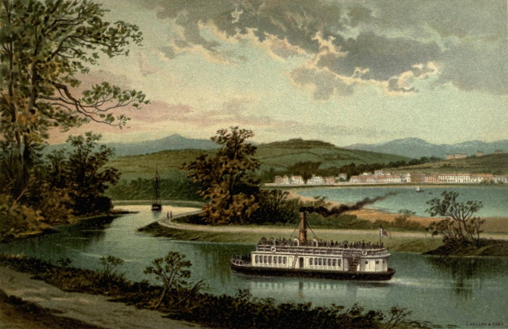 Posterazzi T Nelson & Sons Souvenir of Scotland 1897 Crinan Canal at Lochgilphead Canvas Art - T Nelson & Sons (24 x 36)