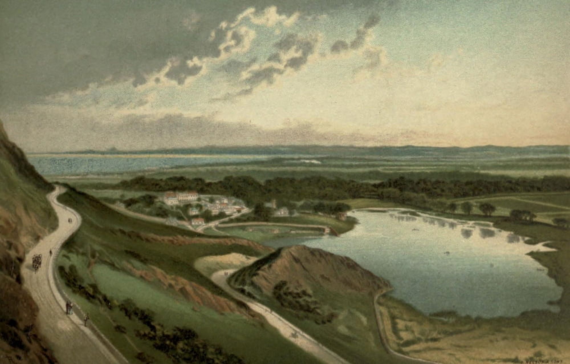 Posterazzi T Nelson & Sons Souvenir of Scotland 1897 Duddingstone from Queens Drive Canvas Art - T Nelson & Sons (24 x 36)