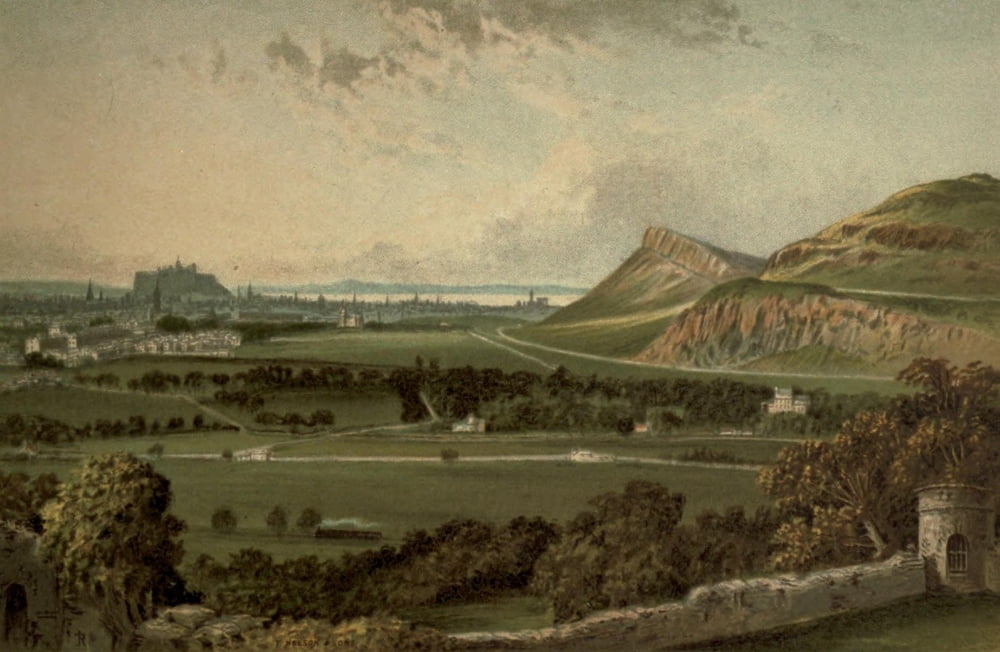Posterazzi T Nelson & Sons Souvenir of Scotland 1897 Edinburgh from Craigmillar Castle Canvas Art - T Nelson & Sons (24 x 36)