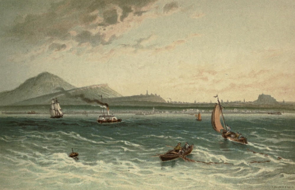 Posterazzi T Nelson & Sons Souvenir of Scotland 1897 Edinburgh from the Firth of Forth Canvas Art - T Nelson & Sons (24 x 36)