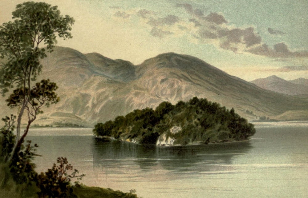 Posterazzi T Nelson & Sons Souvenir of Scotland 1897 Loch Katrine Ellens Isle Canvas Art - T Nelson & Sons (24 x 36)
