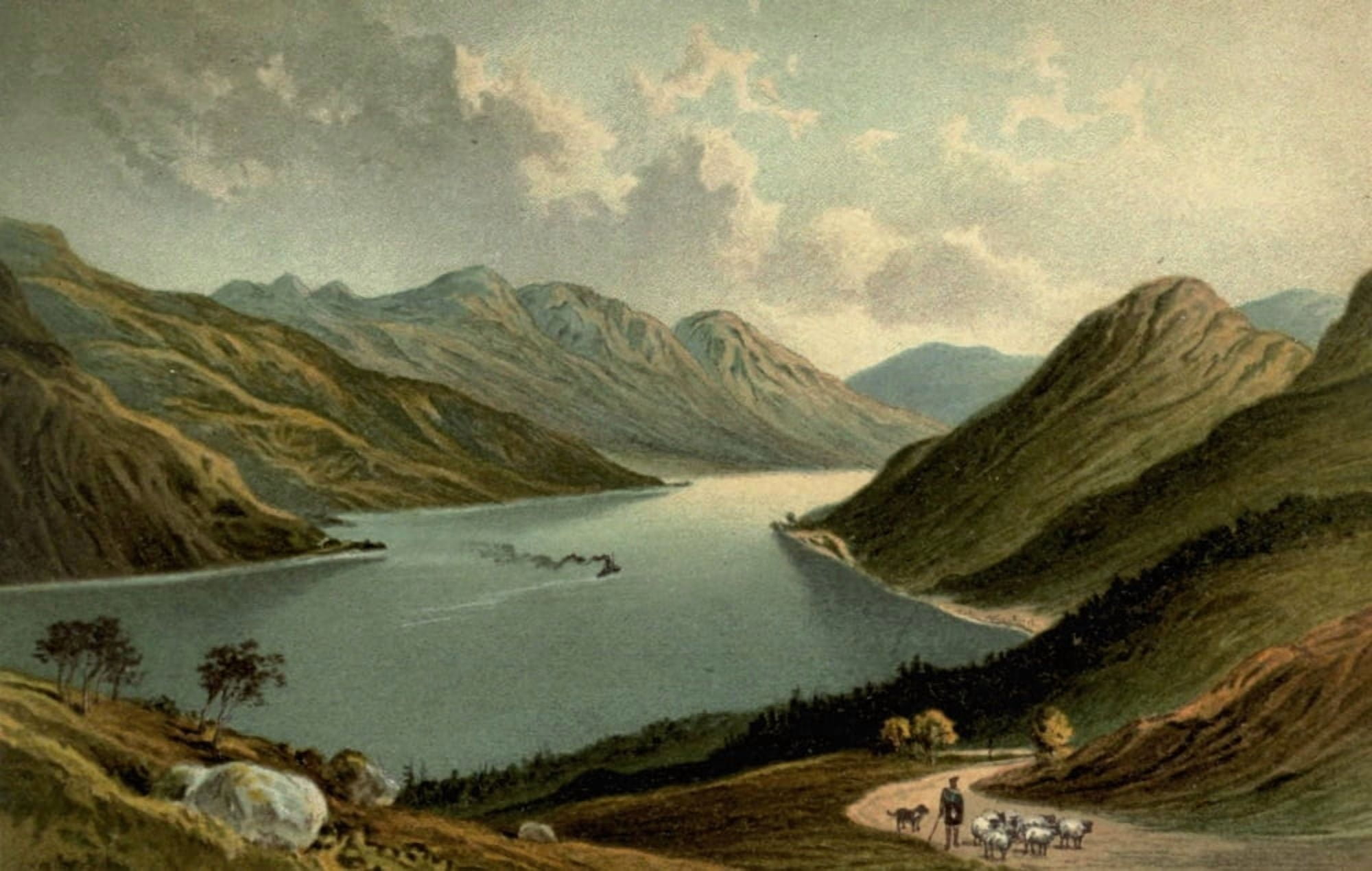 Posterazzi T Nelson & Sons Souvenir of Scotland 1897 Loch Long Canvas Art - T Nelson & Sons (24 x 36)