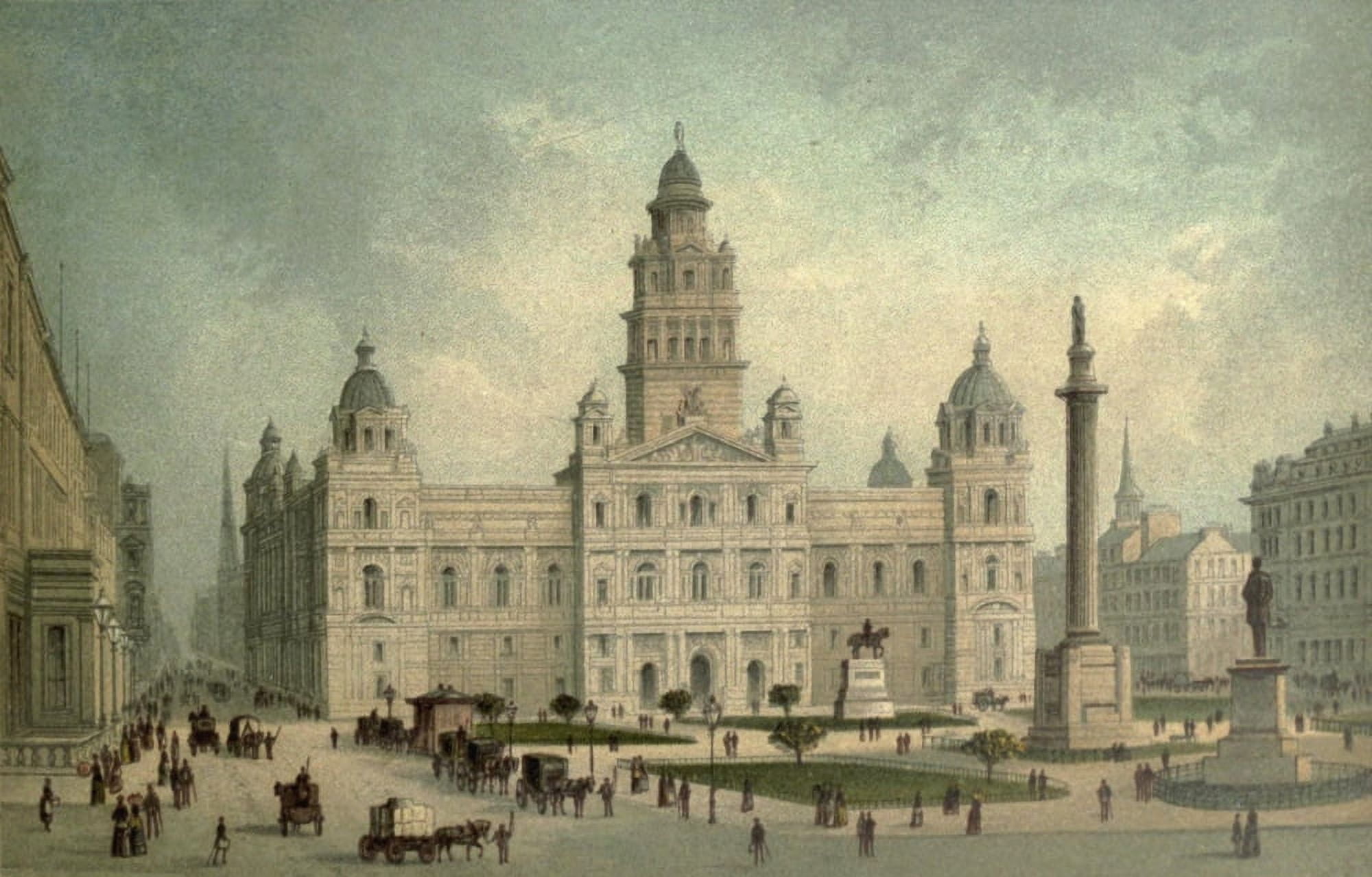 Posterazzi T Nelson & Sons Souvenir of Scotland 1897 New Municipal Buildings Glasgow Canvas Art - T Nelson & Sons (24 x 36)