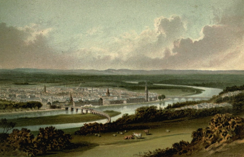 Posterazzi T Nelson & Sons Souvenir of Scotland 1897 Perth from Kinnoul Hill Canvas Art - T Nelson & Sons (24 x 36)